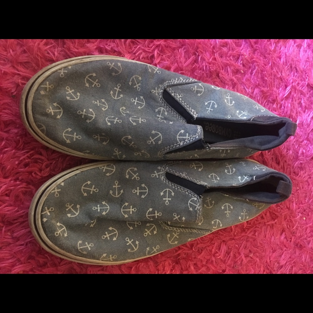 Boys Gymboree anchor chambray slip ons